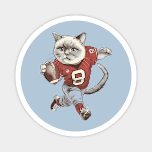 American Football Cat Player Magnet